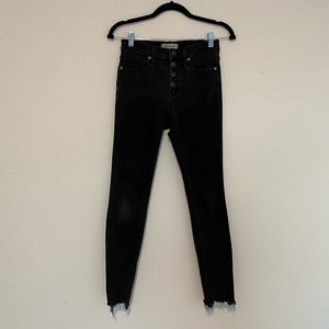 Madewell 9” High-Rise Black Skinny Jeans: Button-Through Edition (25)